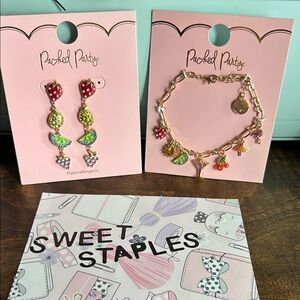 🎀Packed Party Cocktails Jewelry Set Earrings & Bracelet Matching 🎀